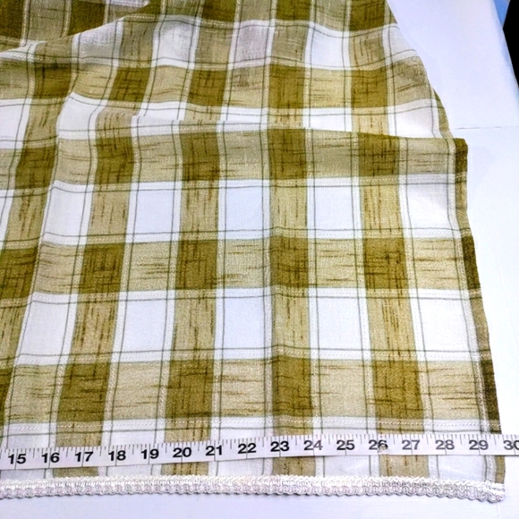 S. Lichtenburg & Co. NWT Sage Plaid Country Kitchen Tier Curtains Valance Panels - Picture 3 of 9